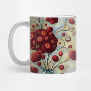 Cute Abstract Flowers in a White Vase Still Life Painting Mug